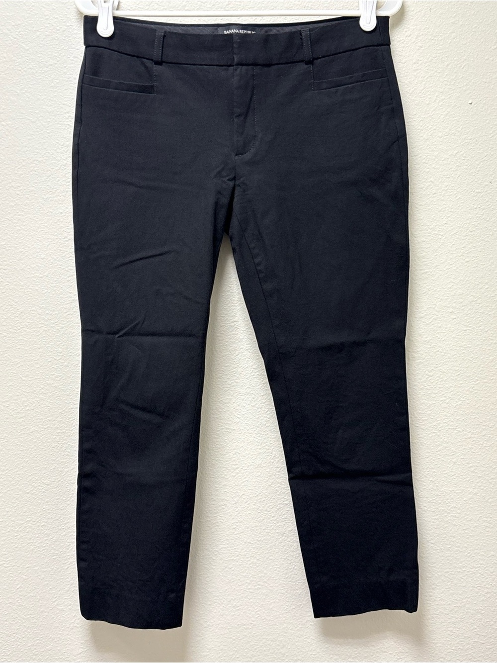 Banana Republic Women's Black Solid Cotton Spandex Twill Slim Skinny Pants 4